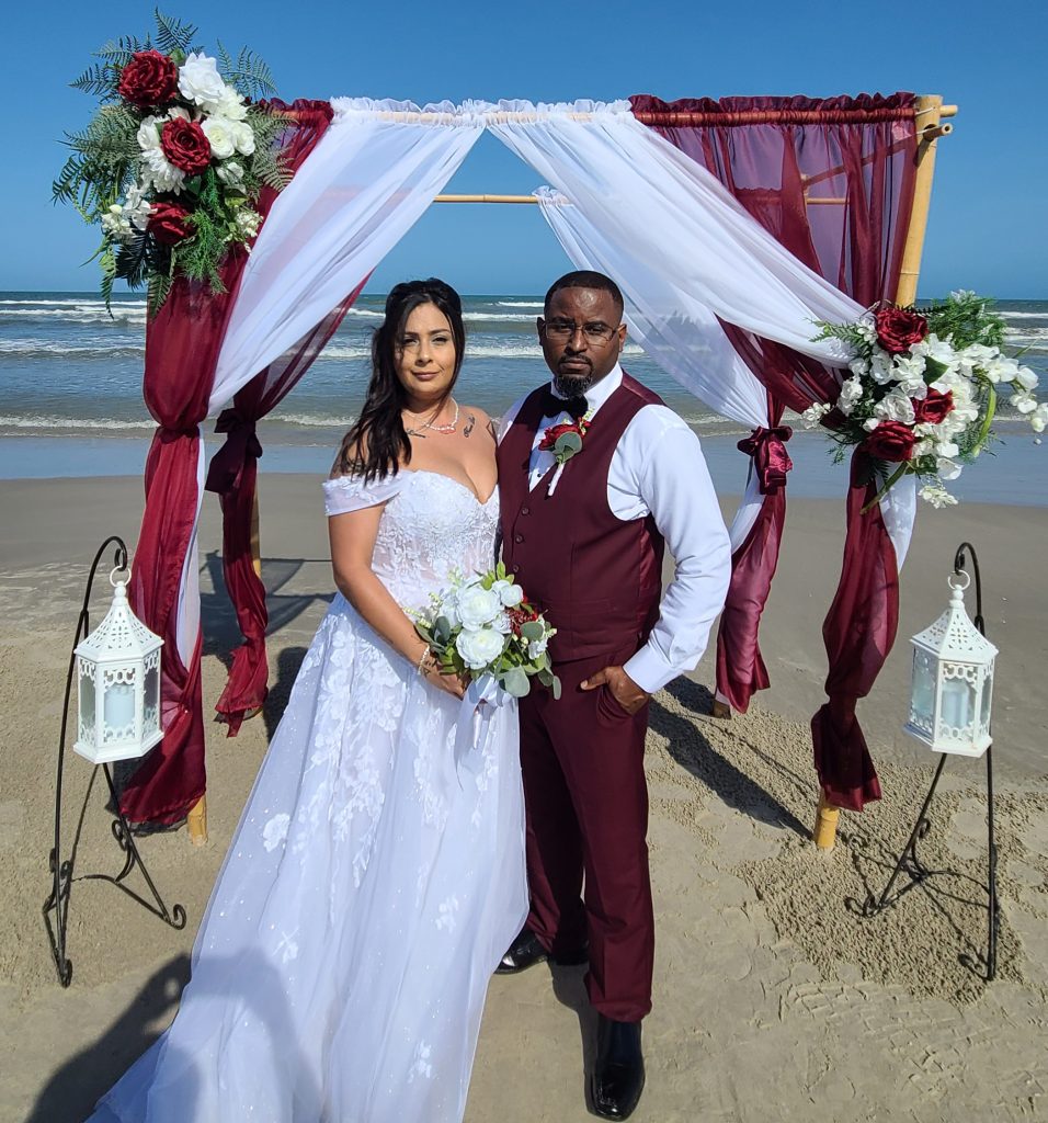 Just Married on the Beach on Padre Island 