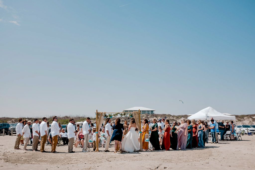 Large Wedding on the beach on Mustang Island